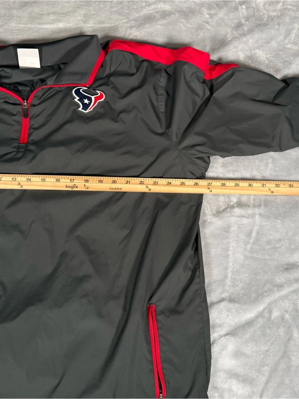 Nike Houston Texans On Field Windbreaker Jacket Mens L 1/4 Zip Gray